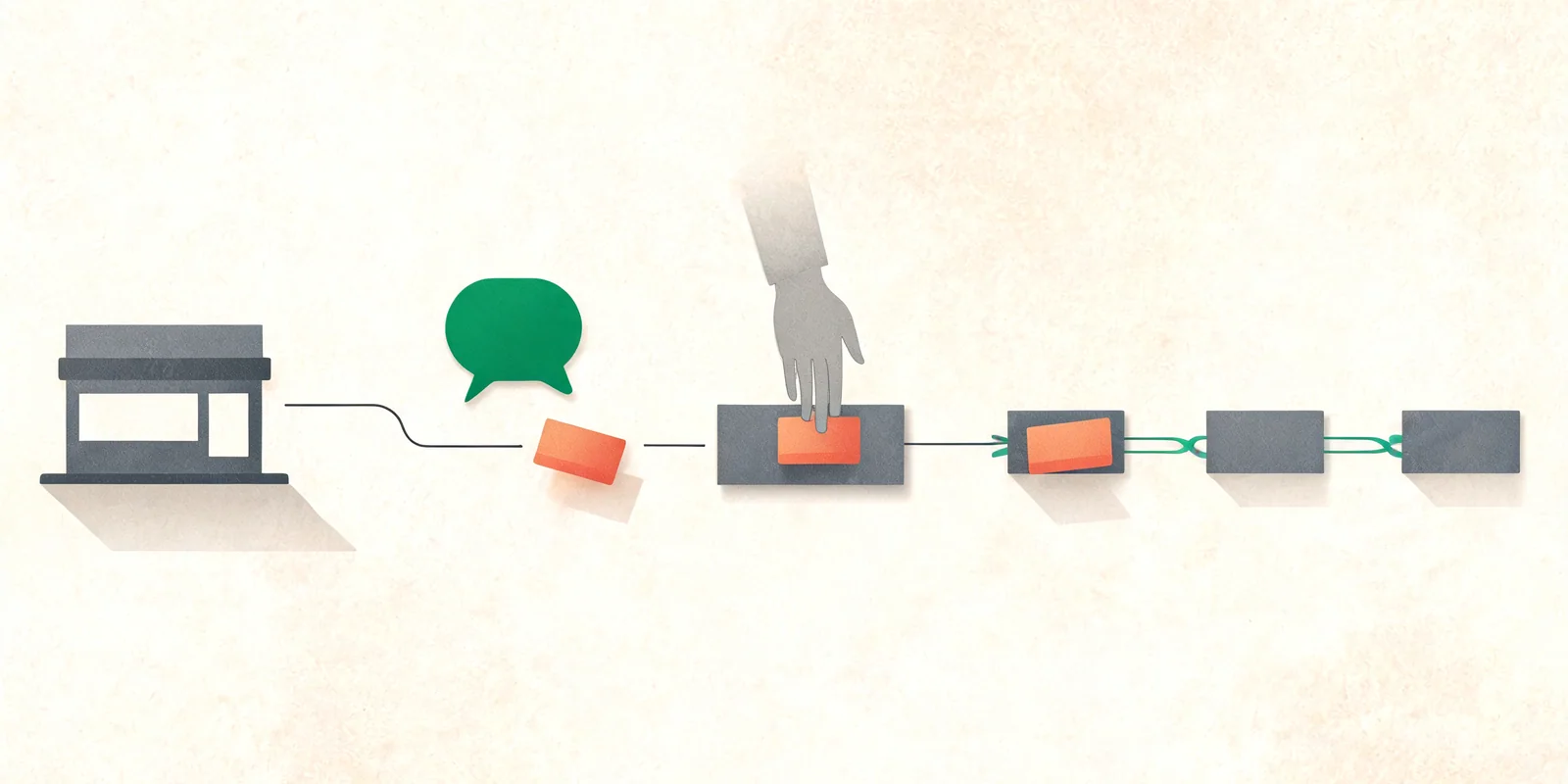 editorialní ilustrace AI nástrojů pro marketing, prodej a CRM pro téma AI chatbot pro lead capture
