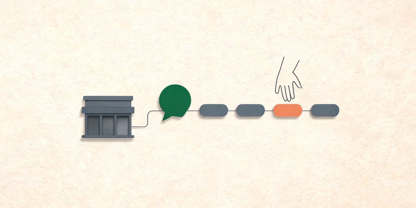 editorialní ilustrace AI nástrojů pro marketing, prodej a CRM pro téma ai chatbot pro zákaznickou podporu