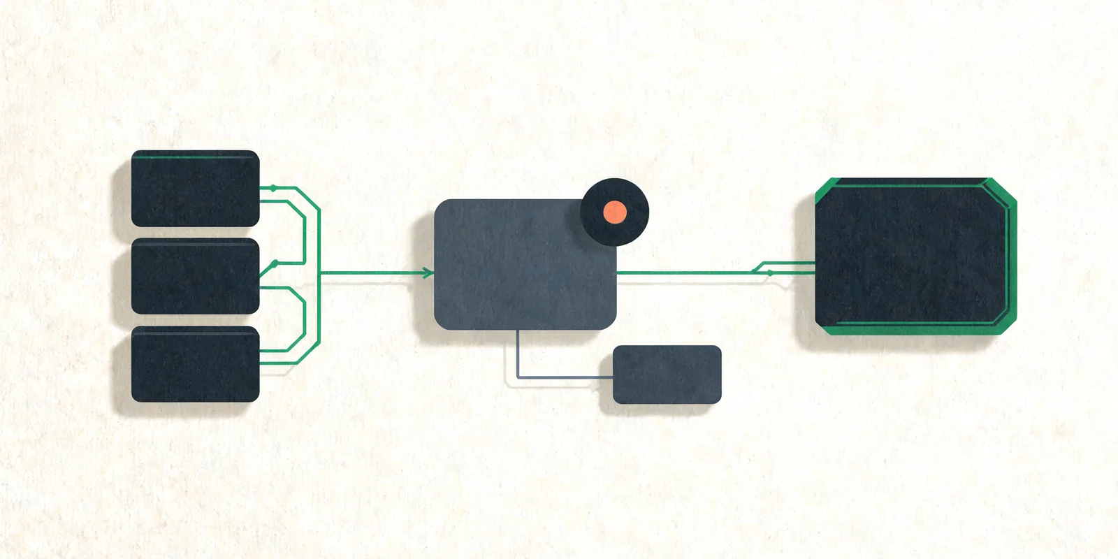 editorialní ilustrace AI workflow pro automatizaci a vývoj pro téma AI nástroje pro Python developery