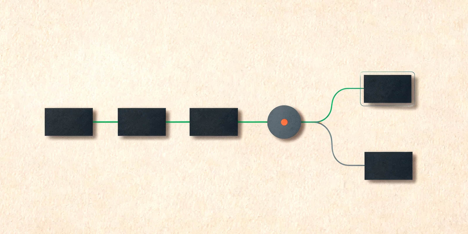 editorialní ilustrace AI workflow pro automatizaci a vývoj pro téma claude code