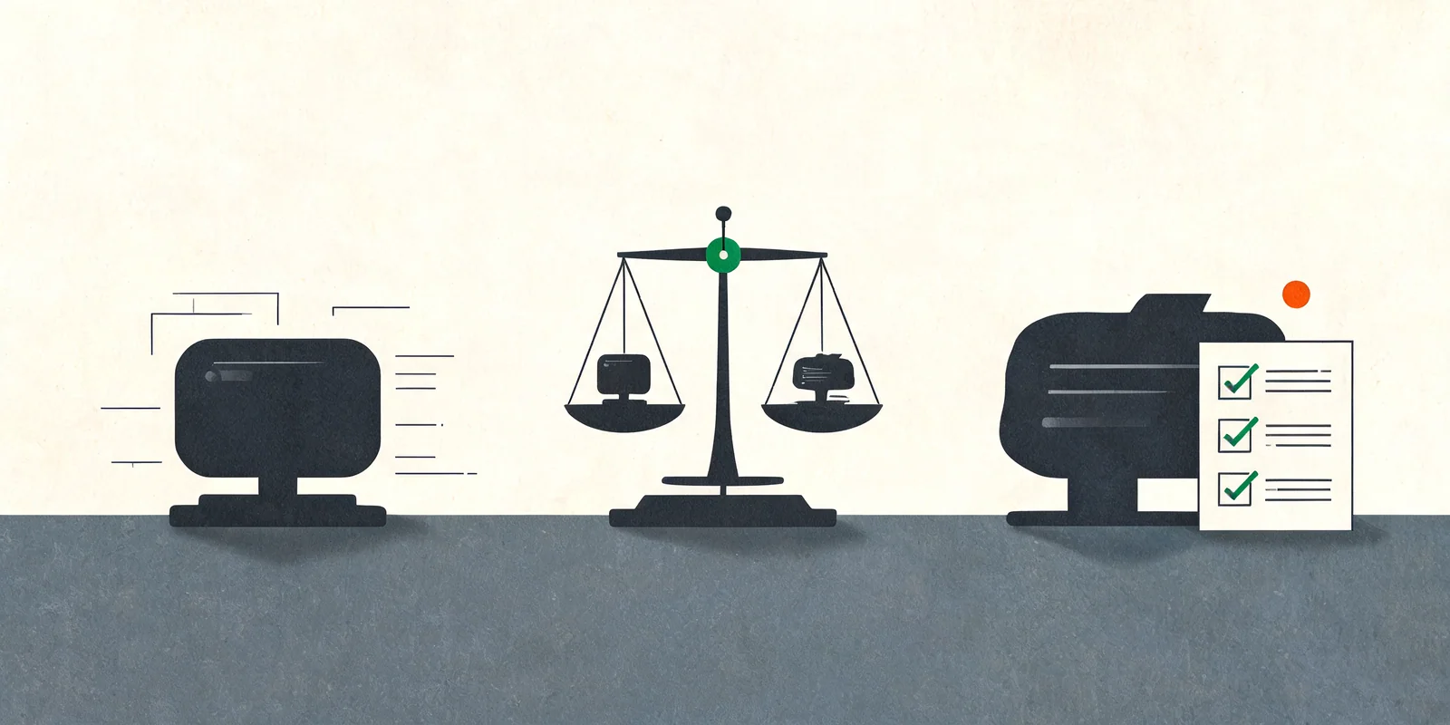 editorialní ilustrace pro praktické srovnání AI nástrojů pro téma co je umělá inteligence