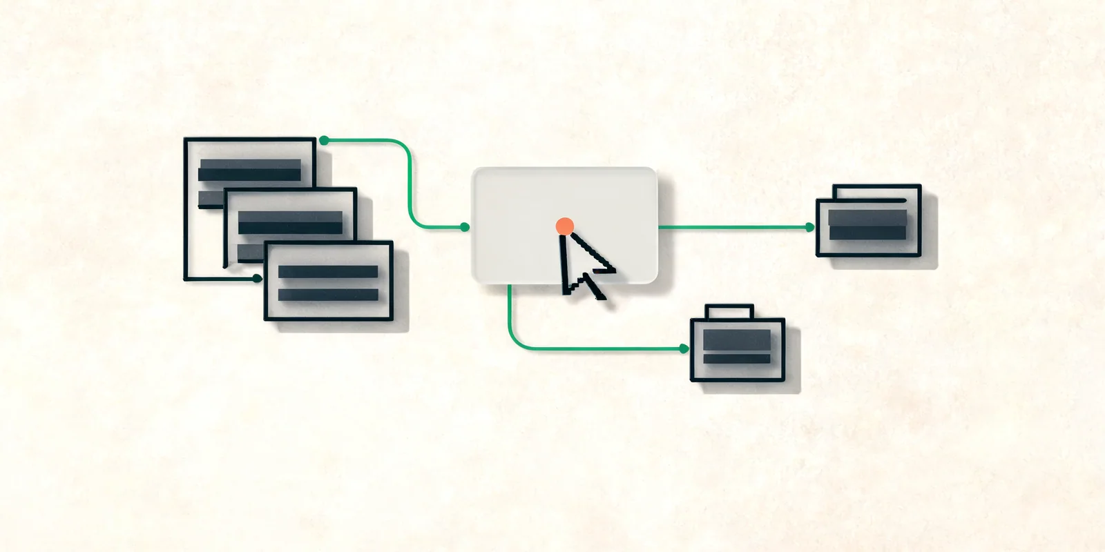 editorialní ilustrace AI workflow pro automatizaci a vývoj pro téma Cursor AI recenze